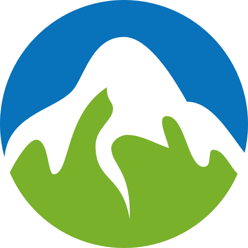 彩色圓形山峰矢量logo